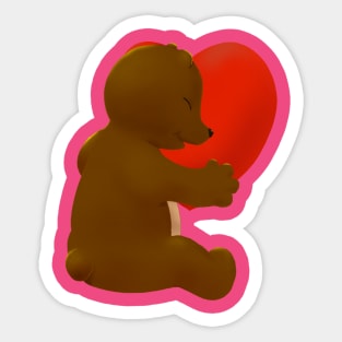 Teddy hug and love you Sticker